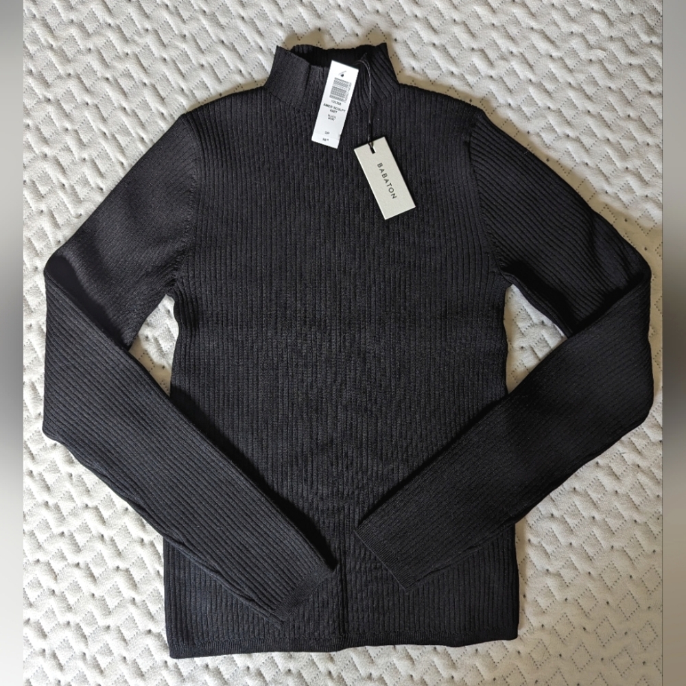NWT Babaton Amer Sculpt Knit Size S Tight Black Sweater